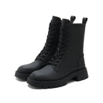 Load image into Gallery viewer, Black Lace Up Military Combat Boots
