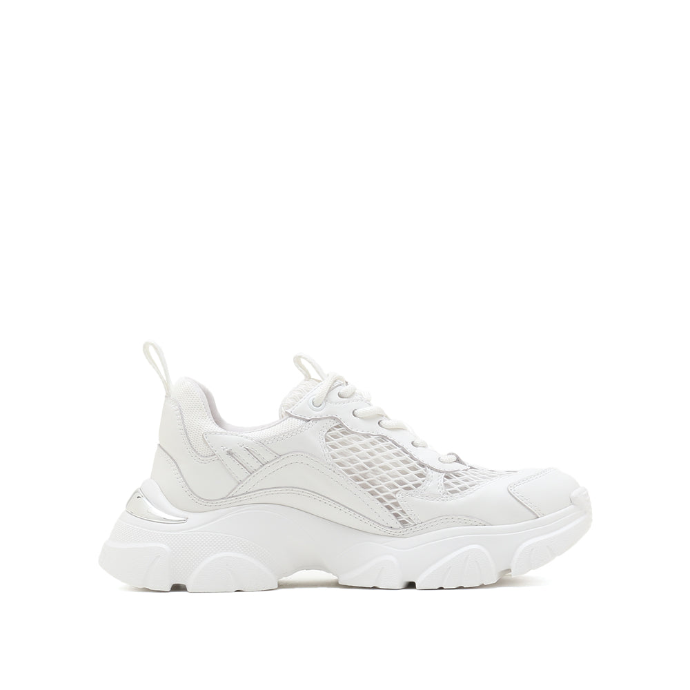White Mesh Wide Fit Chunky Sneakers