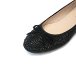 Load image into Gallery viewer, Black Crystal Bow Flats
