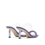 Load image into Gallery viewer, Purple Crystal Strap Heeled Mules
