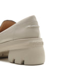 Load image into Gallery viewer, Beige Leather Platform Horsebit Loafers
