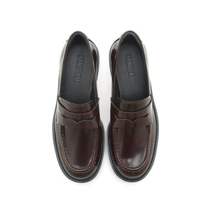Burgundy Leather Penny Loafers