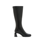 Load image into Gallery viewer, Black Leather Square Toe Heeled Long Boots
