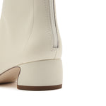Load image into Gallery viewer, Beige Leather Square Toe Mid Heeled Boots
