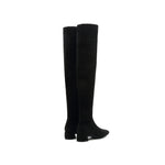 Load image into Gallery viewer, Black Square Toe Heeled Long Sock Boots
