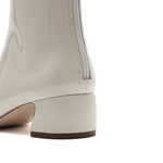 Load image into Gallery viewer, Beige Square Crystal-Buckle Ankle Boots
