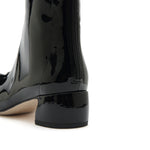 Load image into Gallery viewer, Black Square Crystal-Buckle Ankle Boots
