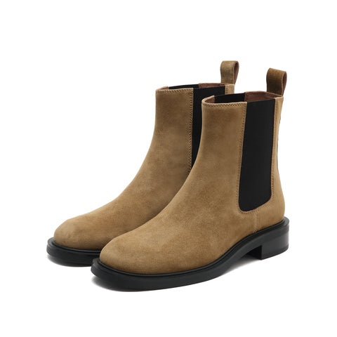 Taupe Suede Ankle Chelsea Boots