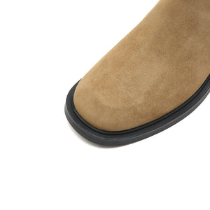 Taupe Suede Ankle Chelsea Boots