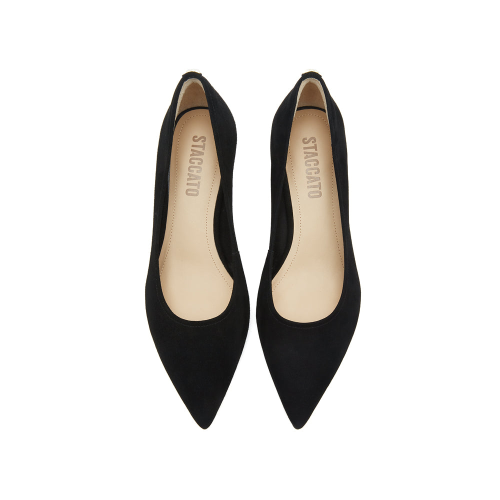 Black Suede Pointy Pumps