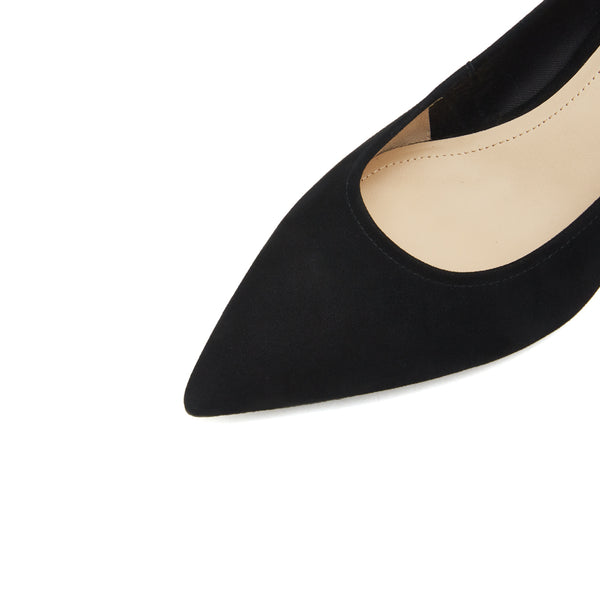 Zigzag Suede Point-Toe Pump Black/White