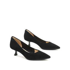 Black Suede Pointy Pumps
